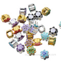 Popular hot design various colors enamel zinc alloy metal plum flower bead jewelry